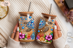 Rhinestone Sea Turtle 16oz Libbey Glass Can Wrap PNG Product Image 4