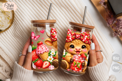 Strawberry Baby Highland Cow 16 oz Libbey Glass Can Wrap Product Image 3