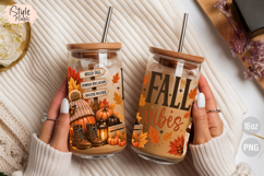 Fall Vibes Glass Can Wrap PNG, 16oz Libbey Sublimation Product Image 5