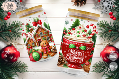 Merry Christmas Gingerbread Man 16 oz Libby Glass Can Wrap Product Image 4