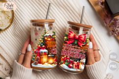 Merry Christmas 16 oz libby Coffee Glass Can Wrap PNG Product Image 4