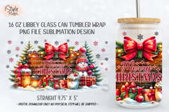 Merry Christmas 16 oz libby Coffee Glass Can Wrap PNG Product Image 5