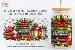 All Booked for Christmas 16 oz Libby Glass Can Wrap PNG Product Image 4