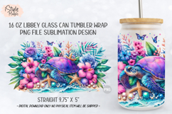 Summer Beach Sea Turtle 16oz libbey glass can wrap png Product Image 5