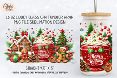 Merry Christmas Gingerbread Man 16 oz Libby Glass Can Wrap Product Image 5