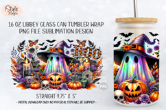 Halloween Ghost Boo 16oz Libbey Glass Can Wrap PNG Product Image 4
