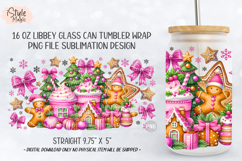 Christmas Pink Gingerbread 16 oz Libby Coffee Glass Can Wrap Product Image 5