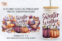 Sweater Weather 16oz Glass Can Wrap Cup Sublimation PNG Product Image 5