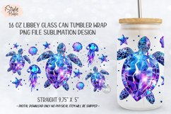 Sea Turtle 16oz Libbey Glass Can Wrap Summer Sublimation PNG Product Image 4