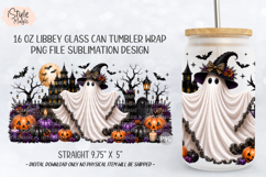 Ghost Haunted House Halloween 16oz Libbey Glass Can Wrap Product Image 5