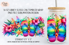 Summer Tropical Flip Flops 16oz libbey glass can wrap png Product Image 4