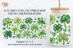 St Patrick's Day Coquette Bow Shamrock 16oz Glass Can Wrap Product Image 5