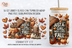 Just a girl who loves fall 16oz Glass Can Wrap Sublimation Product Image 3