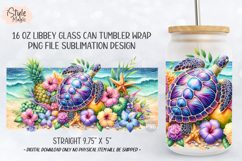 Summer Beach Sea Turtle 16oz libbey glass can wrap png Product Image 5