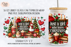 Just a girl who loves christmas 16 oz glass can wrap png Product Image 4