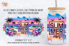 Summer Vibes 16oz Libbey Glass Can Wrap Sublimation PNG Product Image 5