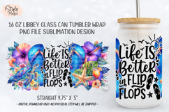 Summer Flip Flops 16oz Glass Can Wrap Sublimation PNG Product Image 5