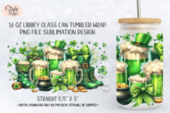 St Patrick's Day Festival lucky 16oz Glass Can Wrap Product Image 5
