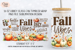 Fall Quotes 16oz Glass Can Wrap Autumn Cup Sublimation PNG Product Image 4