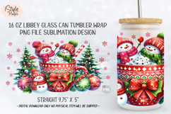 Christmas Snowman Holiday 16 oz Libby Coffee Glass Can Wrap Product Image 5