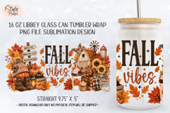 Fall Vibes Glass Can Wrap PNG, 16oz Libbey Sublimation Product Image 6