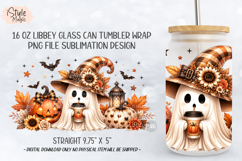 Ghost Halloween 16oz Libbey Glass Can Wrap Sublimation PNG Product Image 5