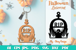 Halloween Keychain Lasercut | Halloween Jewelry Template Product Image 1