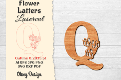 Flower Letters Alphabet Laser Cut File Product Image 1