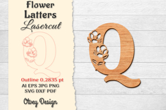 Flower Letters Alphabet Laser Cut File Product Image 1