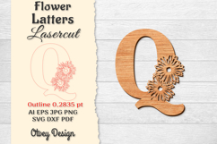 Flower Letters Alphabet Laser Cut File BUNDLES Product Image 16