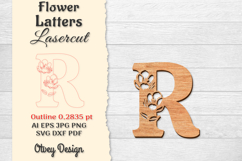 Flower Letters Alphabet Laser Cut File Product Image 1