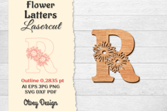 Flower Letters Alphabet Laser Cut File BUNDLES Product Image 17