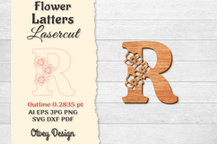 Flower Letters Alphabet Laser Cut File Product Image 1