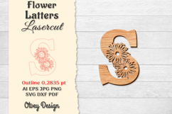 Flower Letters Alphabet Laser Cut File BUNDLES Product Image 18