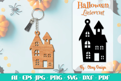 Halloween Keychain Lasercut | Halloween Jewelry Template Product Image 9