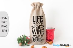 Life Is Good But Wine Makes It Better, Christmas Wine Bag Product Image 1