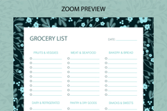 Floral Grocery List Template | Grocery List | Planner Product Image 2