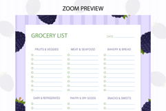 Blackberry Grocery List Template | Grocery List | Planner Product Image 2