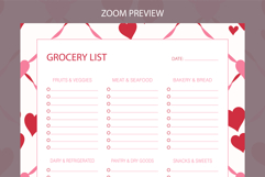 Heart Grocery List Template | Grocery List | Planner Product Image 2