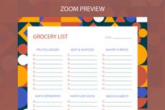 Bauhaus Pattern Grocery List Template | Grocery List Product Image 2