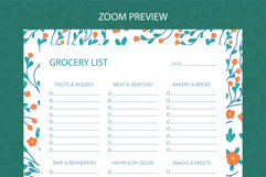 Floral Grocery List Template | Grocery List | Planner Product Image 2