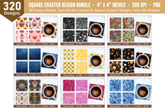 Square Coaster Bundle | Square Coaster Png | Coater Design Product Image 3