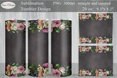 Floral Tumbler Seamless Sublimation. Flowers Tumbler Wrap Product Image 1