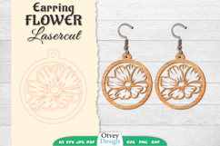 Flowers Earring Laser Cut Product Image 1