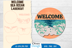 Sea Wave Ocean Welcome Layered Lasercut Product Image 1