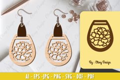 Flowers Earrings Laser Cut Product Image 1