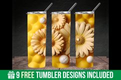 3d Puff Sunflower Tumbler Wrap, 3d Sunflower Tumbler Wrap Product Image 2