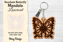 Keychain Butterfly Mandala Lasercut BUNDLES Product Image 3