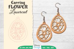 Flowers Earring Laser Cut Product Image 1