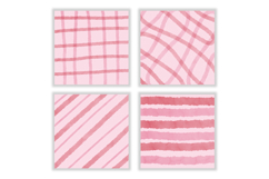 Watercolor Pink Stripe Digital Paper Patterns Product Image 2